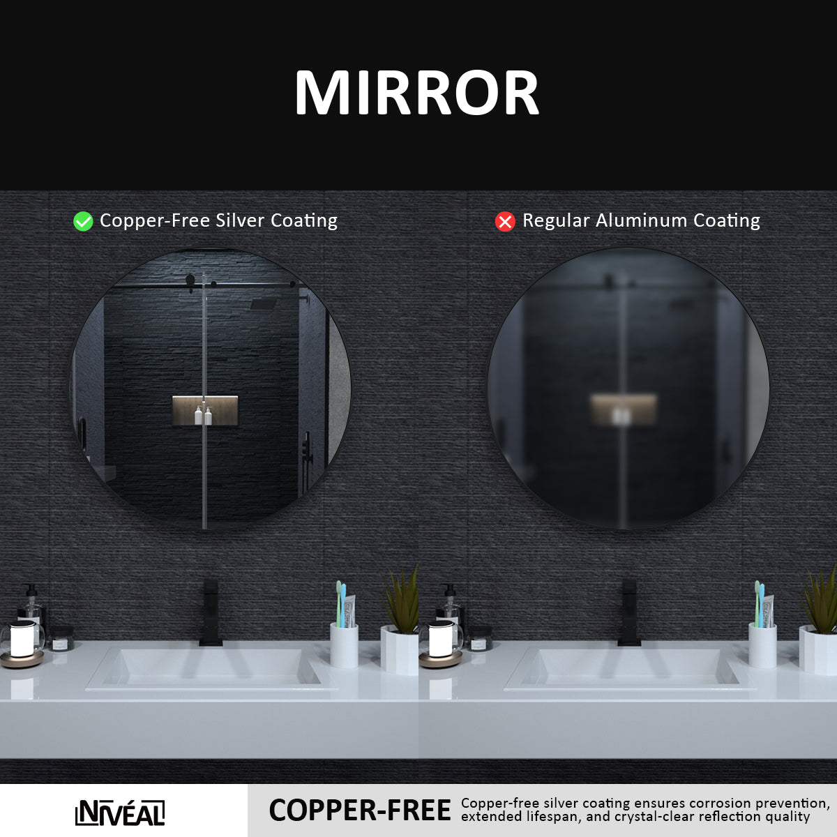 Niveal RM Series Round Framed Wall Bathroom Vanity Mirror 6_5633a1af-28cd-4271-a570-8478c95fefd0
