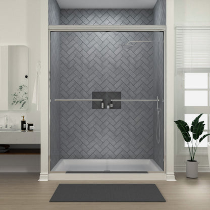 Niveal Bliss 60 in. W x 72 in. H Sliding Semi-Frameless Shower Door with Clear Glass