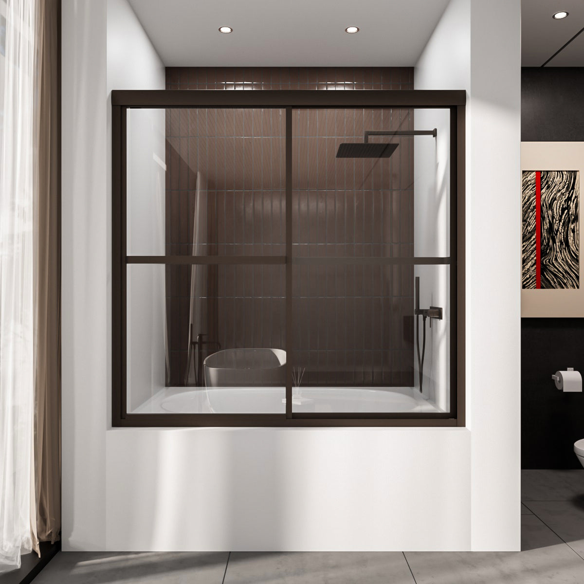 Niveal Luminous 59 in. W x 56 in. H Sliding Framed Tub Door with Clear Tempered Glass 6_5cb96c31-9fc5-4135-adf2-ff05503c0c9d