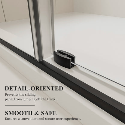 Nivorix Cryptic 60 in. W x 76 in. H Sliding Semi-Frameless Shower Door with Clear Glass 6_5ce72df5-e5e4-4339-a26e-0f8b8a51a5f5