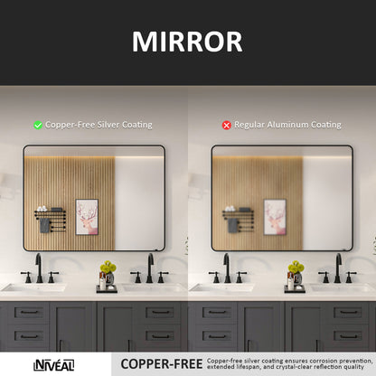 Niveal SM Series Rectangular Framed Wall Bathroom Vanity Mirror