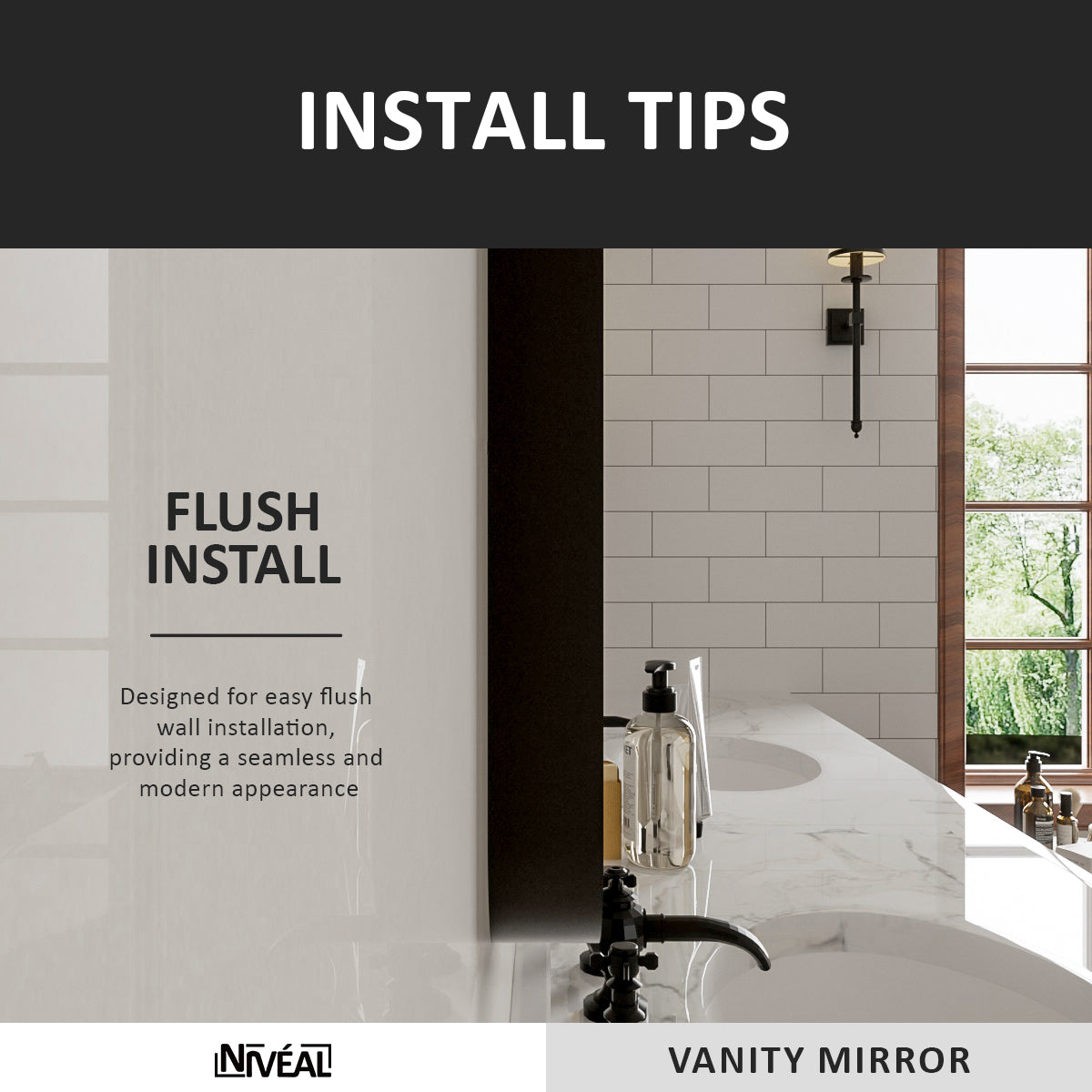 Niveal STRE Series Rectangular Framed Wall Bathroom Vanity Mirror 6_5e947912-56b2-420f-b840-76ae524557d3