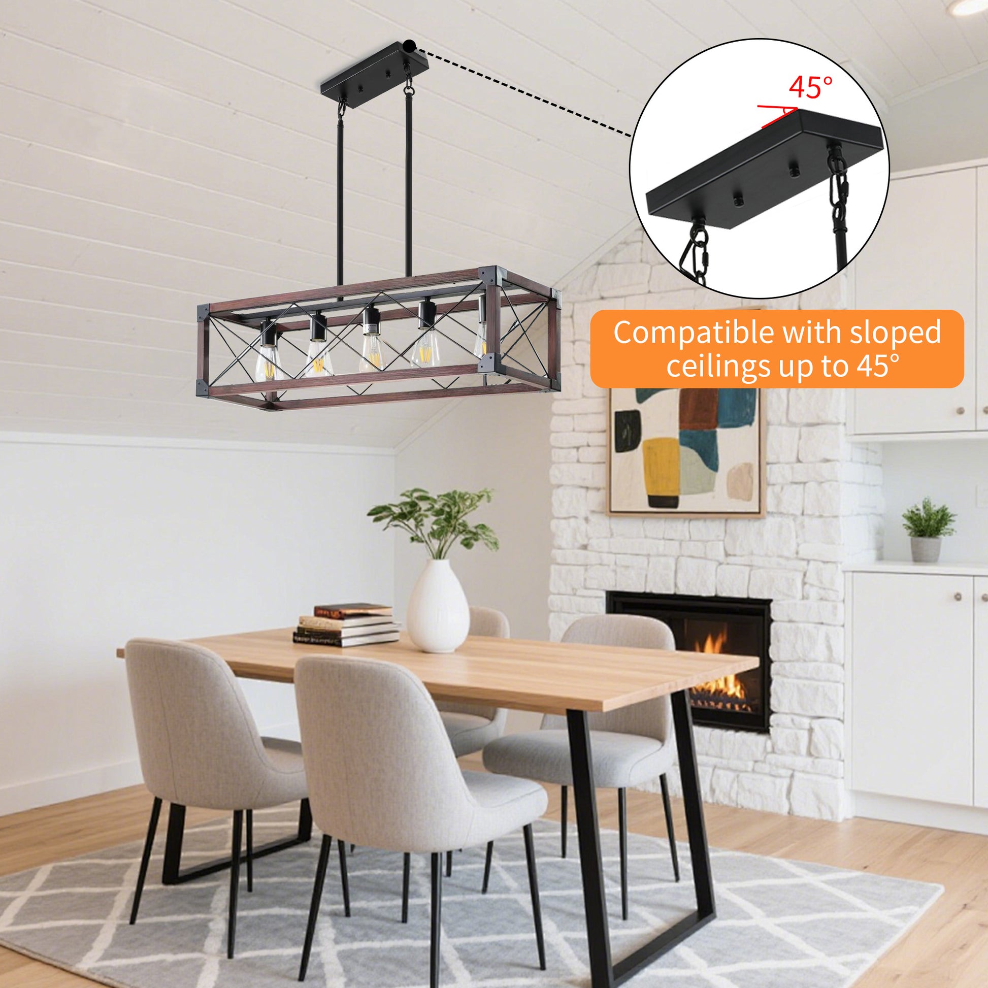 Taimei Solace 32 in. 5-Light Industrial Farmhouse Rectangle Pendant Light 6_625a79e1-0532-4814-94eb-3541a75e5fb1