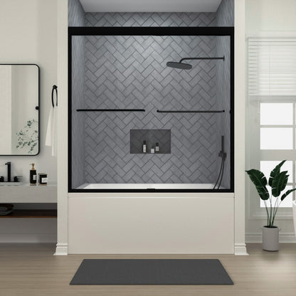 Niveal Bliss 60 in. W x 56 in. H Sliding Semi Frameless Tub Door with Clear Glass 6_62870f6b-89cd-468a-95c0-f94e3aeaf76c