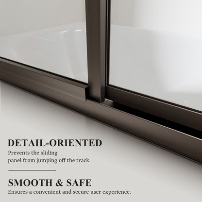 Nivorix Cleo 59 in. W x 56 in. H Sliding Framed Tub Door with Clear Tempered Glass