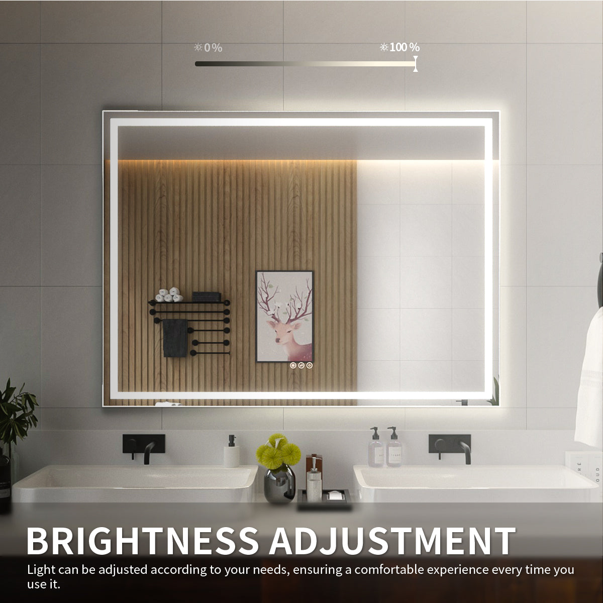 Niveal LMI Series Rectangular Frameless LED Wall Bathroom Vanity Mirror