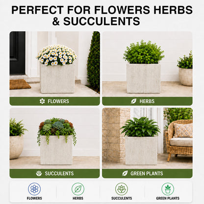 Herbora 21.5 in. Magnesium Oxide Planter Box for Indoor Outdoor Use