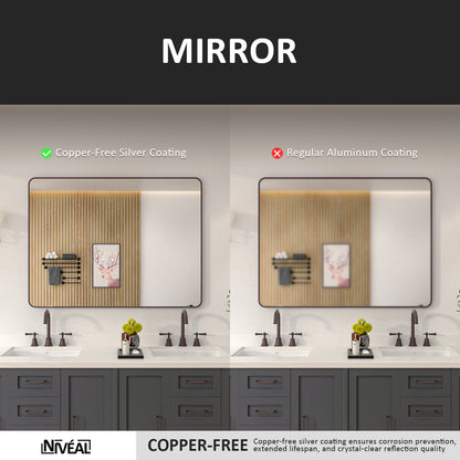 Niveal SM Series Rectangular Framed Wall Bathroom Vanity Mirror