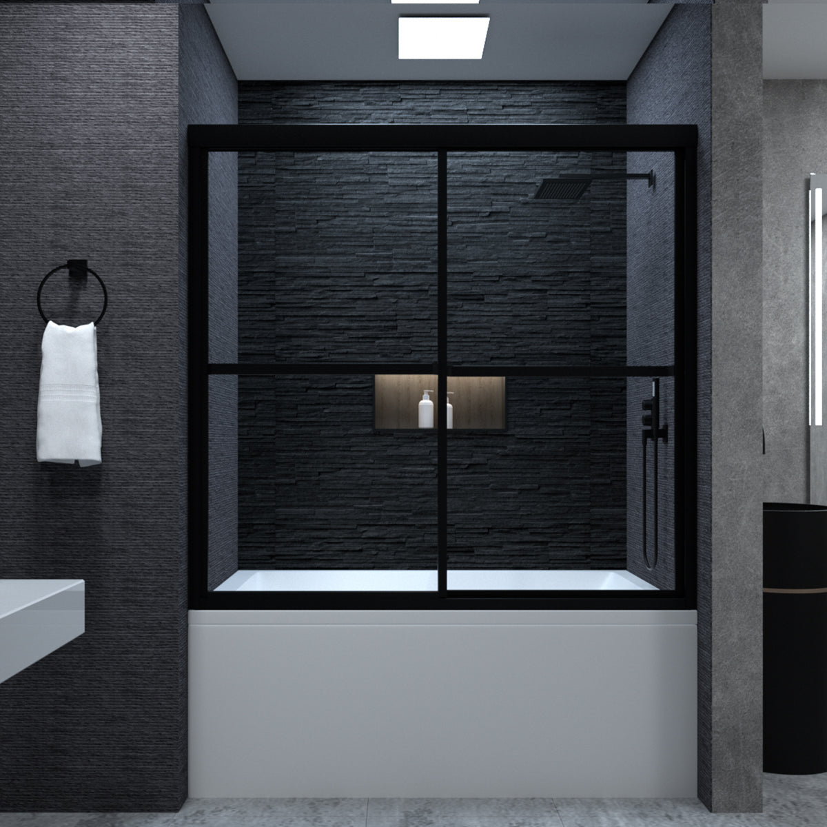 Niveal Alvin 59 in. W x 56 in. H Sliding Framed Tub Door 6_756fb80c-1ef3-4980-905d-8e61d6e61d70