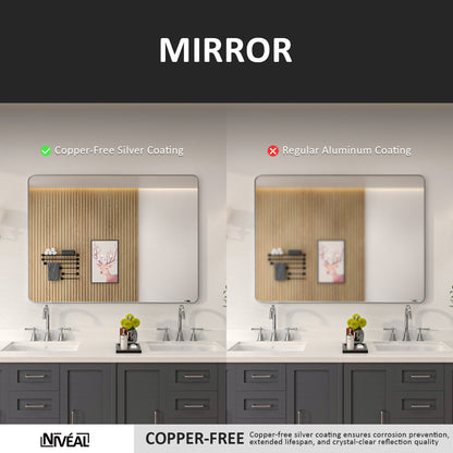 Niveal SM Series Rectangular Framed Wall Bathroom Vanity Mirror