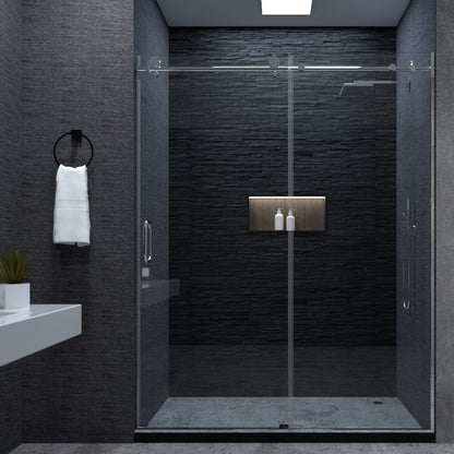 Niveal Ruhr 60 in. W x 76 in. H Sliding Semi-Frameless Shower Door with Clear Glass 6_78ecf7c2-9630-43a5-bca0-14fb59e2e226