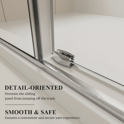 Nivorix Cryptic 60 in. W x 76 in. H Sliding Semi-Frameless Shower Door with Clear Glass 6_7d7dd9a8-82db-4184-9af6-ebc2462eef43