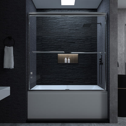 Niveal Ruhr 60 in. W x 56 in. H Sliding Semi Frameless Tub Door with Clear Glass 6_8003abd8-276b-4cc0-93a3-5848be69f83f