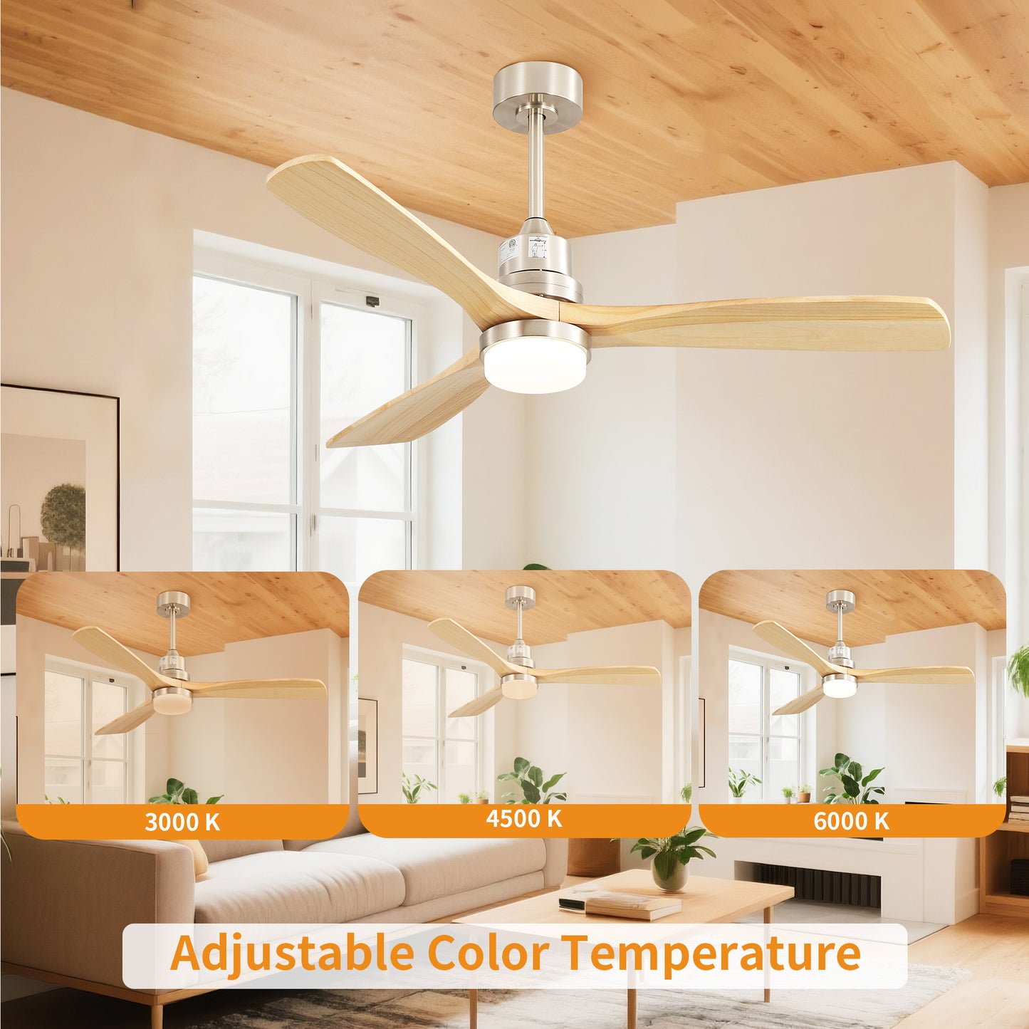 Taimei Nimis 52 in. Downrod Standard Ceiling Fan with Integrated LED with Remote Included DC Motor 6_8972af30-fda5-4708-8ce5-57b68cb263f7