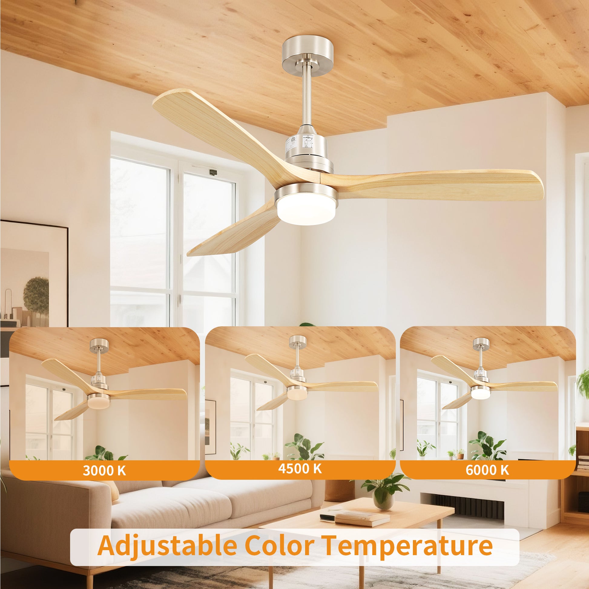Taimei Nimis 52 in. Downrod Standard Ceiling Fan with Integrated LED with Remote Included DC Motor 6_8972af30-fda5-4708-8ce5-57b68cb263f7