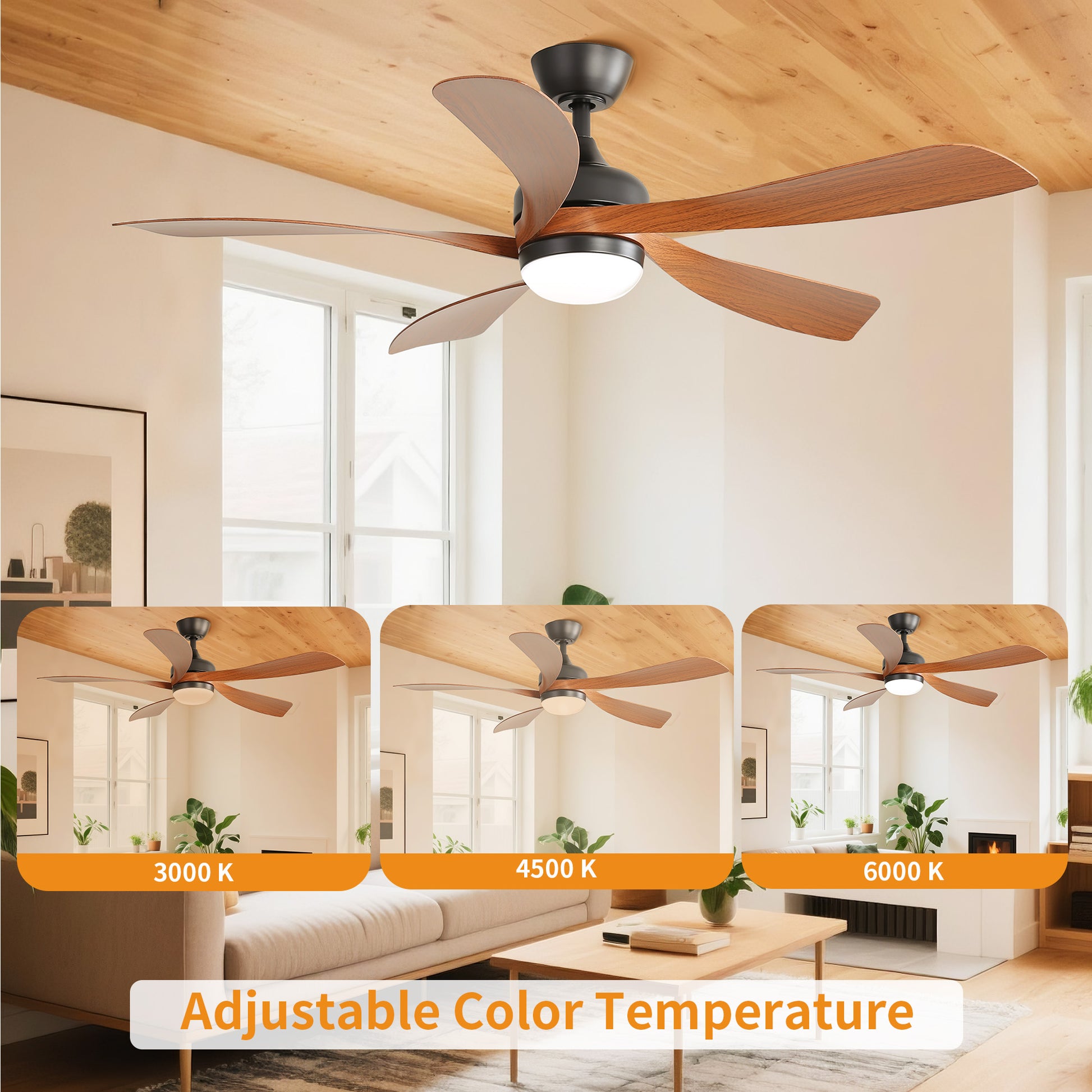 Taimei Sleek 52 in. Ceiling Fan - 5 Precision ABS Blades with Soft LED Light and Whisper-Quiet 6-Speed Remote Control 6_8d27fa29-2c3c-4869-808e-aaa8b7caf664