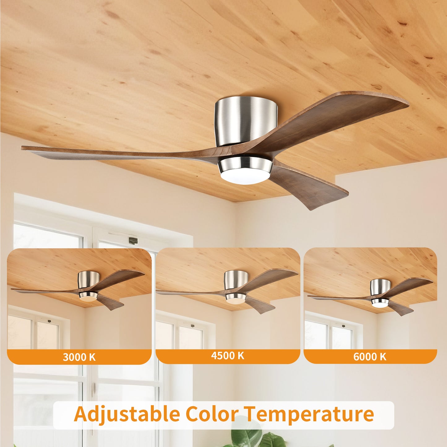 Taimei Stela 52 in. Flush Mount Standard Ceiling Fan with Dimmable LED with Remote Included DC Motor 6_8e6e61e0-ba09-41d6-8ec6-fd161703a532