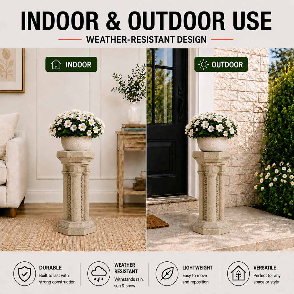 Willow 23.25 in. Tall Sand Magnesium Oxide Pedestal Plant Stand 6_90ffaaa9-38ad-4862-ad70-eb7f7dc38d13