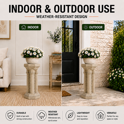 Willow 23.25 in. Tall Sand Magnesium Oxide Pedestal Plant Stand 6_90ffaaa9-38ad-4862-ad70-eb7f7dc38d13