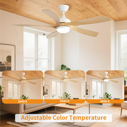 Taimei Sleek 52 in. Ceiling Fan - 5 Precision ABS Blades with Soft LED Light and Whisper-Quiet 6-Speed Remote Control 6_94219db6-267f-4002-8a03-83a874c1f456