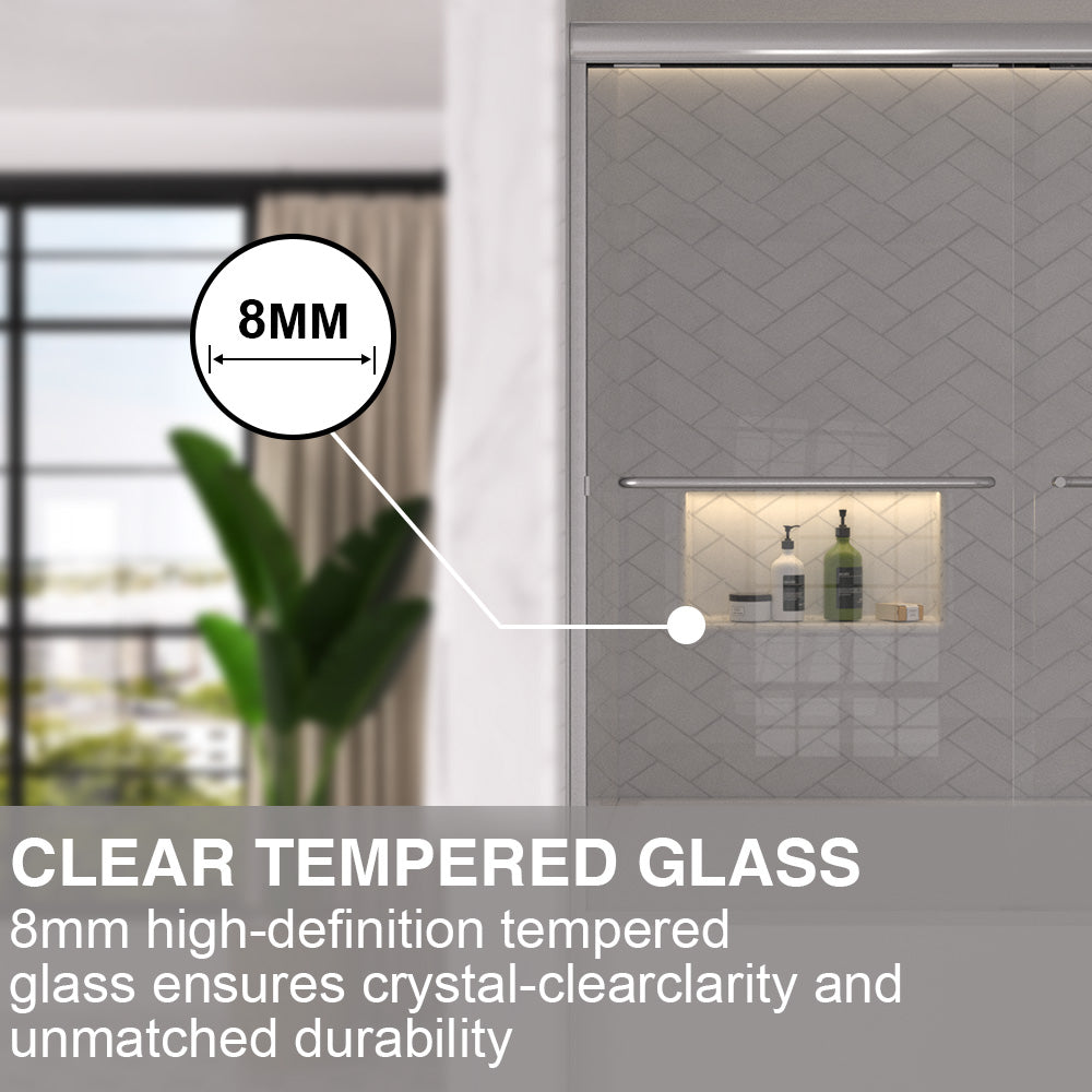Shine 60 in. W x 56 in. H Semi-Frameless Sliding Tub Door with 1/4 in. Clear Tempered Glass 6_958a6be2-ab97-4dce-b21f-2eb1ac8bcbf8