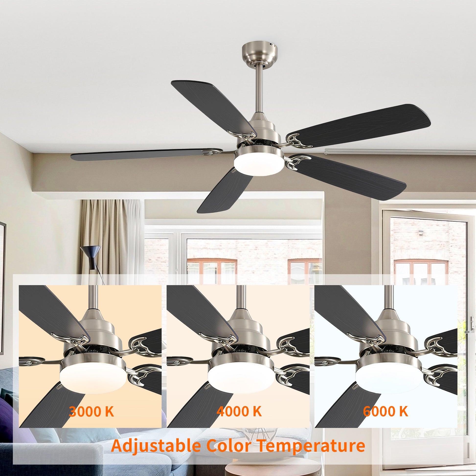 Taimei Cirrus 52 in. White Oak Downrod Standard Ceiling Fan with Integrated LED with Remote Included 5 Two-Tone Blades DC Motor 6_97eb3913-f0e5-4a40-a961-53b4a94d75b0