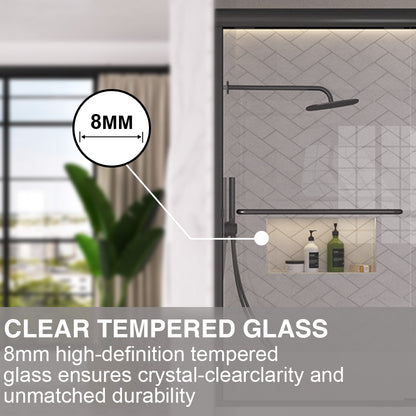 Shine 60 in. W x 56 in. H Semi-Frameless Sliding Tub Door with 1/4 in. Clear Tempered Glass 6_a2000bb0-164b-4b49-ab2e-be696e0f0f50