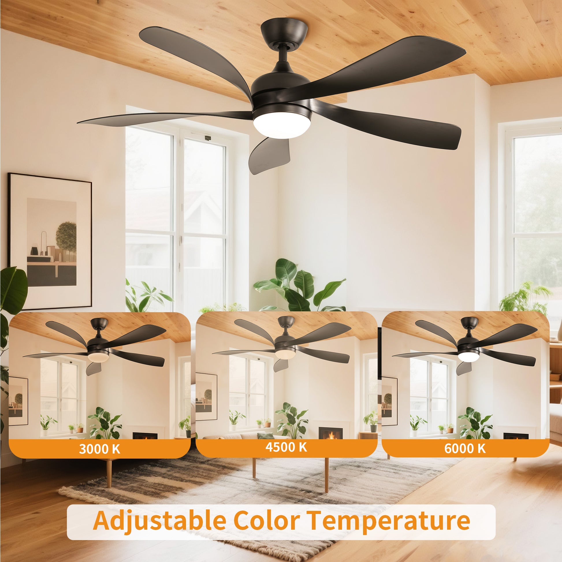 Taimei Sleek 52 in. Ceiling Fan - 5 Precision ABS Blades with Soft LED Light and Whisper-Quiet 6-Speed Remote Control 6_a7a92a4b-1a5f-4f00-a7cb-838ff8da16e7