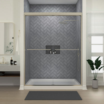 Niveal Bliss 60 in. W x 72 in. H Sliding Semi-Frameless Shower Door with Clear Glass