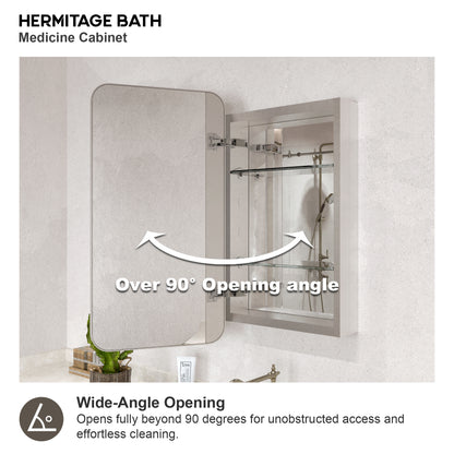 15 in. W. x 24 in. H Rectangular Framed Recessed/Surface Mount Medicine Cabinet with Mirror in Brushed Nickel