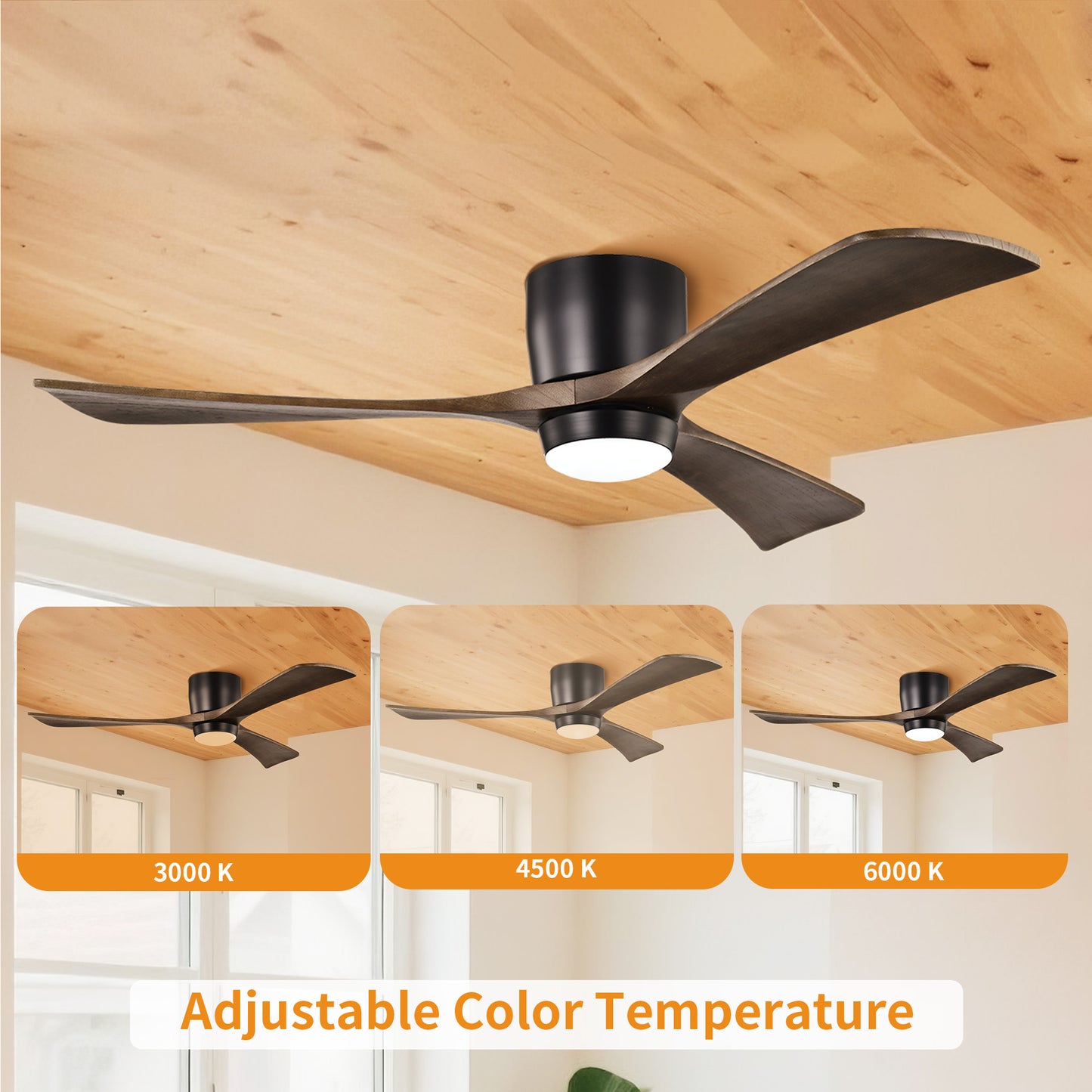 Taimei Stela 52 in. Flush Mount Standard Ceiling Fan with Dimmable LED with Remote Included DC Motor 6_b019d584-e4f2-4097-ae97-2b89ffeaf469