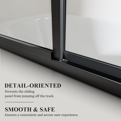 Nivorix Cleo 59 in. W x 56 in. H Sliding Framed Tub Door with Clear Tempered Glass