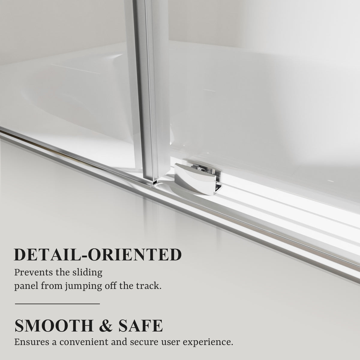 Nivorix Nexus 60 in. W x 60 in. H Sliding Semi-Frameless Tub Door with Clear Tempered Glass