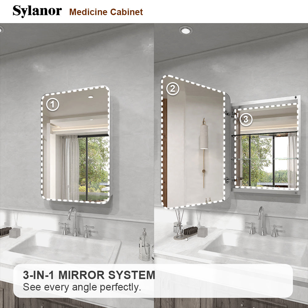 Verve Frameless Recessed or Surface-Mount Rectangular Aluminum Medicine Cabinet with Mirror in Brushed Nickel 6_bc7e3a3c-82f6-4636-85be-63c019f4a167
