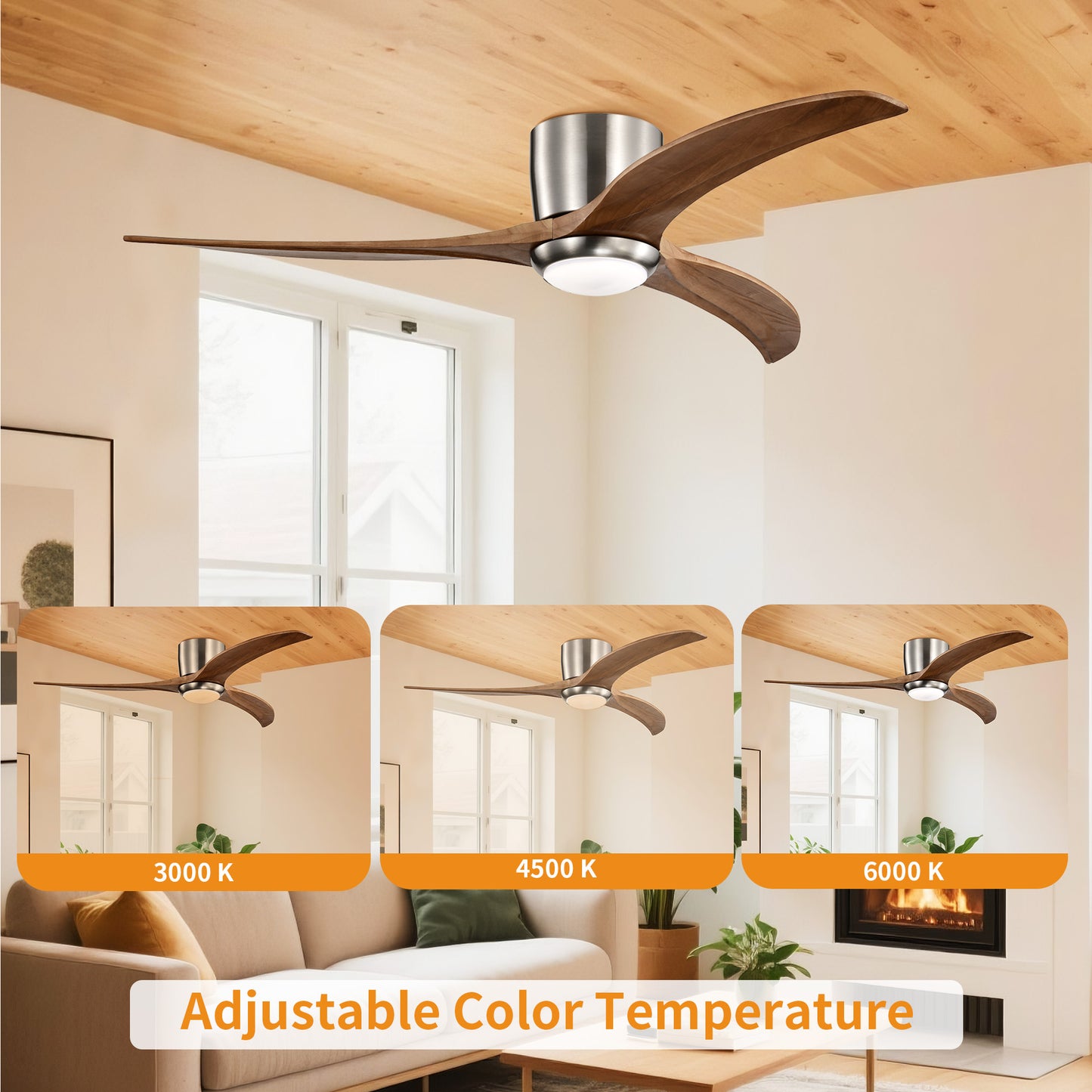 Taimei Niveu 52 in. Flush Mount Standard Ceiling Fan with Dimmable LED with Remote Included DC Motor 6_c6f28eb3-1daa-4905-8995-a109a7e456aa