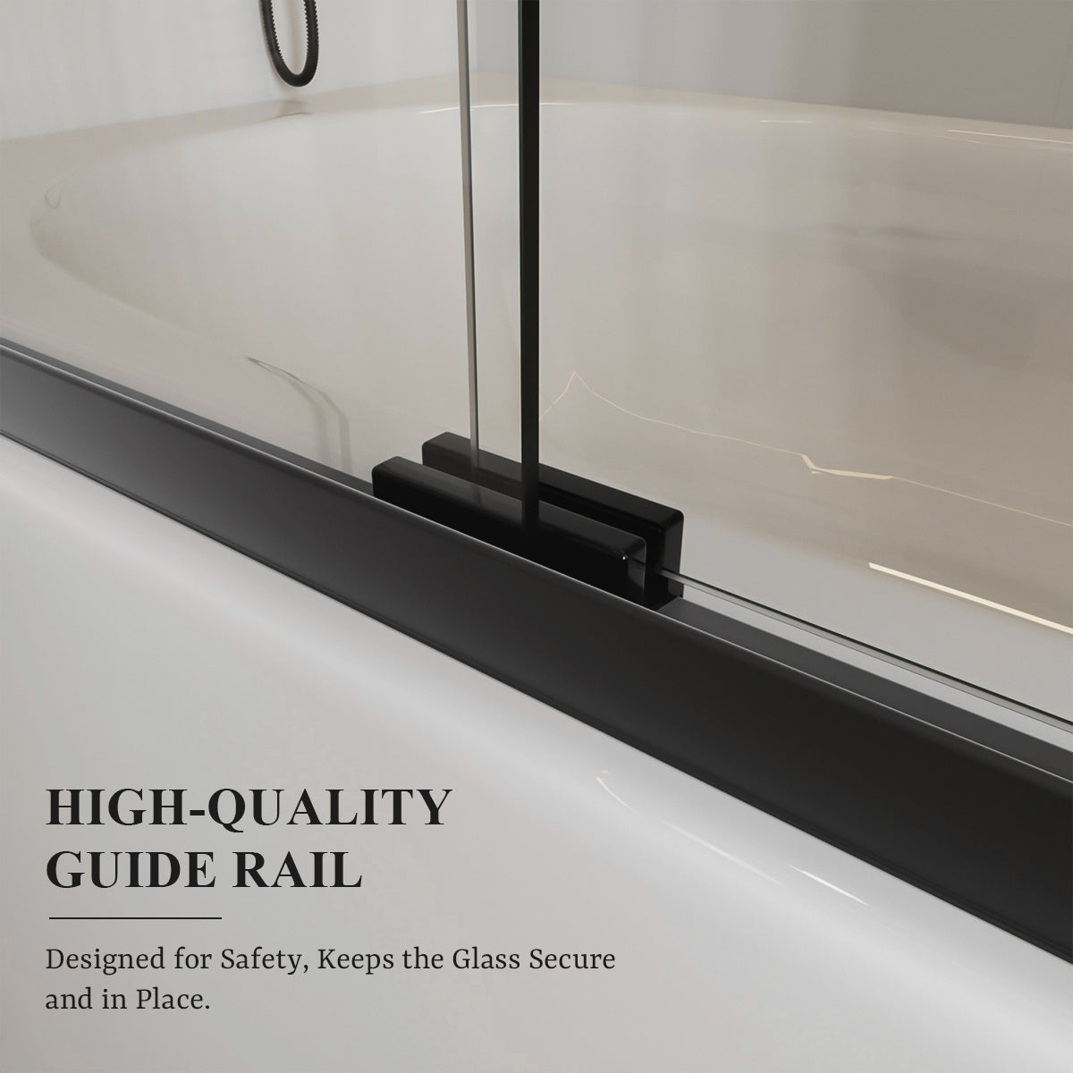 Nivorix Ridge 56 in. W x 60 in. H Sliding Semi-Frameless Tub Door with Clear Glass