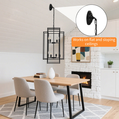 Taimei Astrale 18 in. Modern 8-Light Black Geometric Chandelier