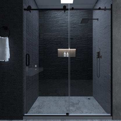 Niveal Ruhr 60 in. W x 76 in. H Sliding Semi-Frameless Shower Door with Clear Glass 6_d785e8fd-e737-43c3-92cc-03d897fb989a