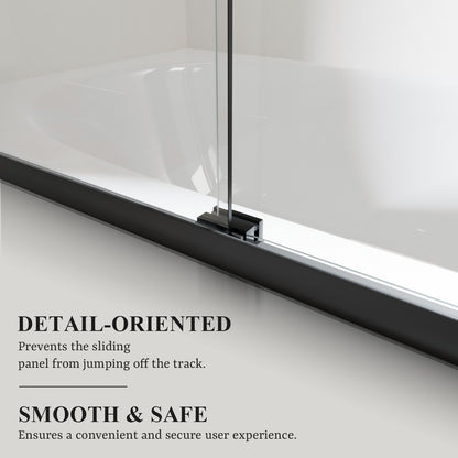 Nivorix Apex 60 in. W x 56 in. H Sliding Semi-Frameless Tub Door with Clear Glass 6_d89ada2e-622b-4970-b6c4-52712d97fecb