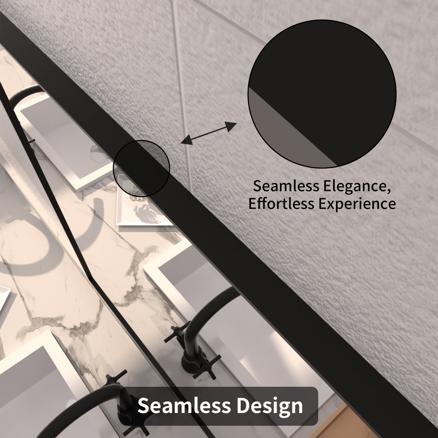 TaiMei 30 in. W x 30 in. H  Rectangular Framed Bathroom Vanity Mirror