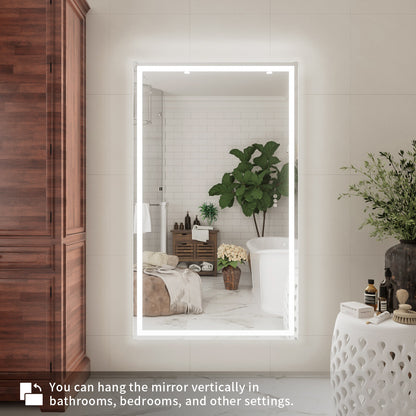 Niveal LMV Series Rectangular Frameless LED Wall Bathroom Vanity Mirror in Silver 6_e0d6f7b5-9946-44a8-a6da-bfc644cb5861