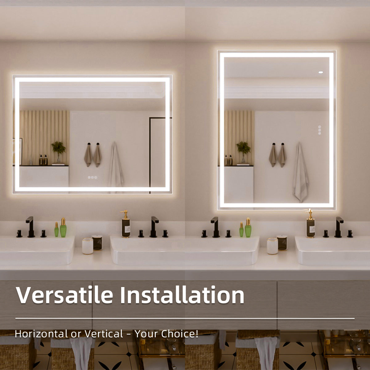 Nivorix NRMV Series Rectangular Frameless LED Wall Bathroom Vanity Mirror with Sleek Silver Finish 6_e59447a2-3803-4554-89e0-507e22c78eec