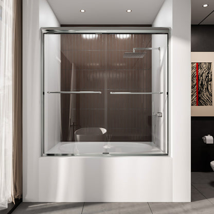 Niveal Victory 56 in. H x 60 in. W Sliding Semi-Frameless Tub Door with Clear Glass 6_ee053ac9-4a1d-4f03-b8bd-2a00ea1e00d7