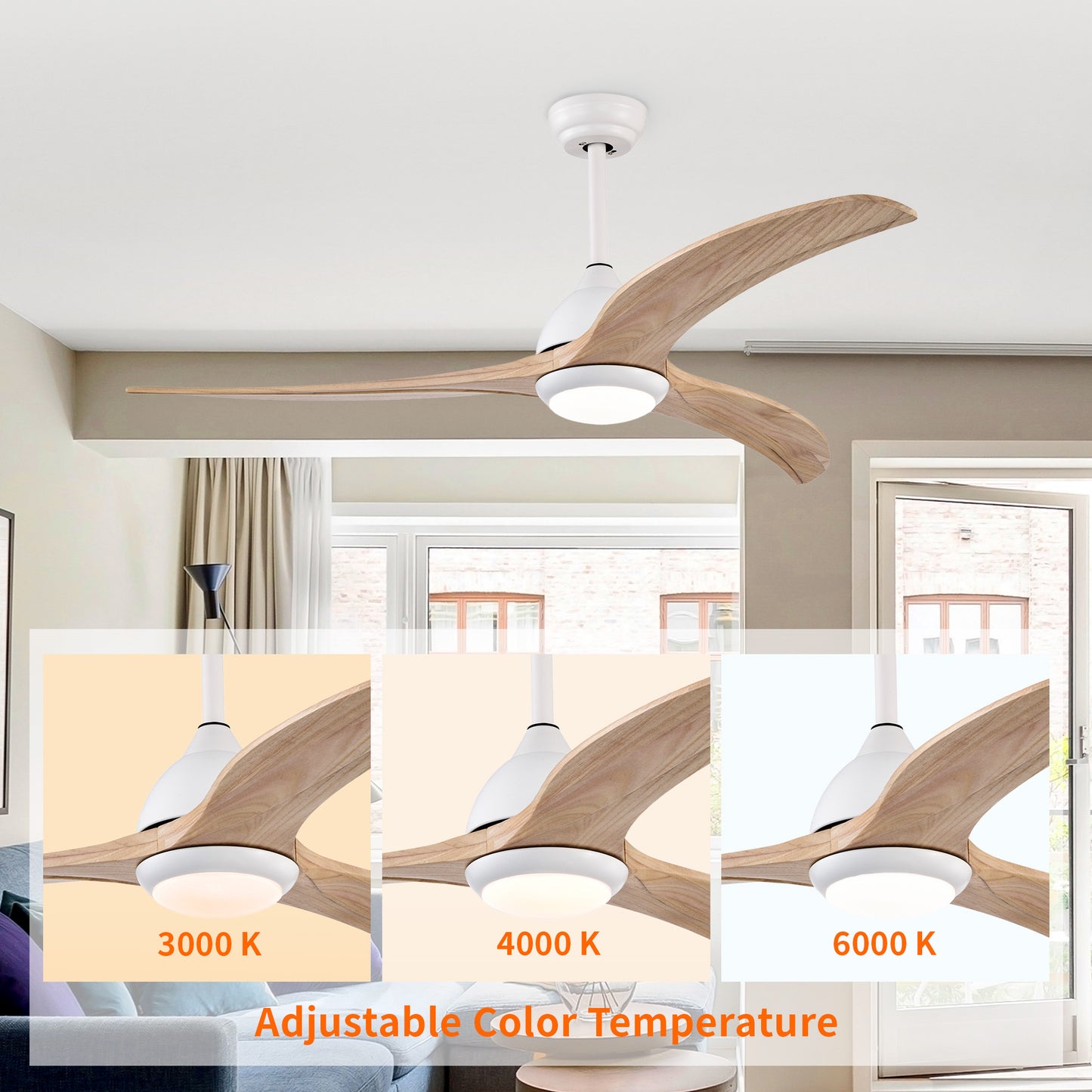 Taimei Cyre 52 in. Downrod Standard Ceiling Fan with Integrated LED with Remote Included DC Motor 6_fa68443f-c607-4c58-9dfc-9f7ade238822