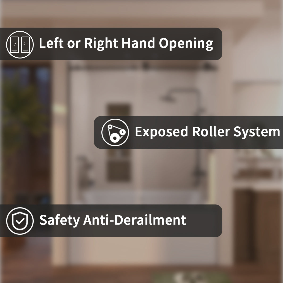 Eon 60 in. W x 60 in. H Sliding Semi-Frameless Tub Door with Clear Glass