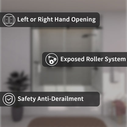 TaiMei 60 in. W x 60 in. H Sliding Semi-Frameless Tub Door 7051-6060-BL02_d6f90941-f2d0-45d9-bf8e-5c13e6298d7f