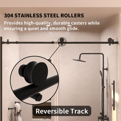 Eon 60 in. W x 60 in. H Sliding Semi-Frameless Tub Door with Clear Glass