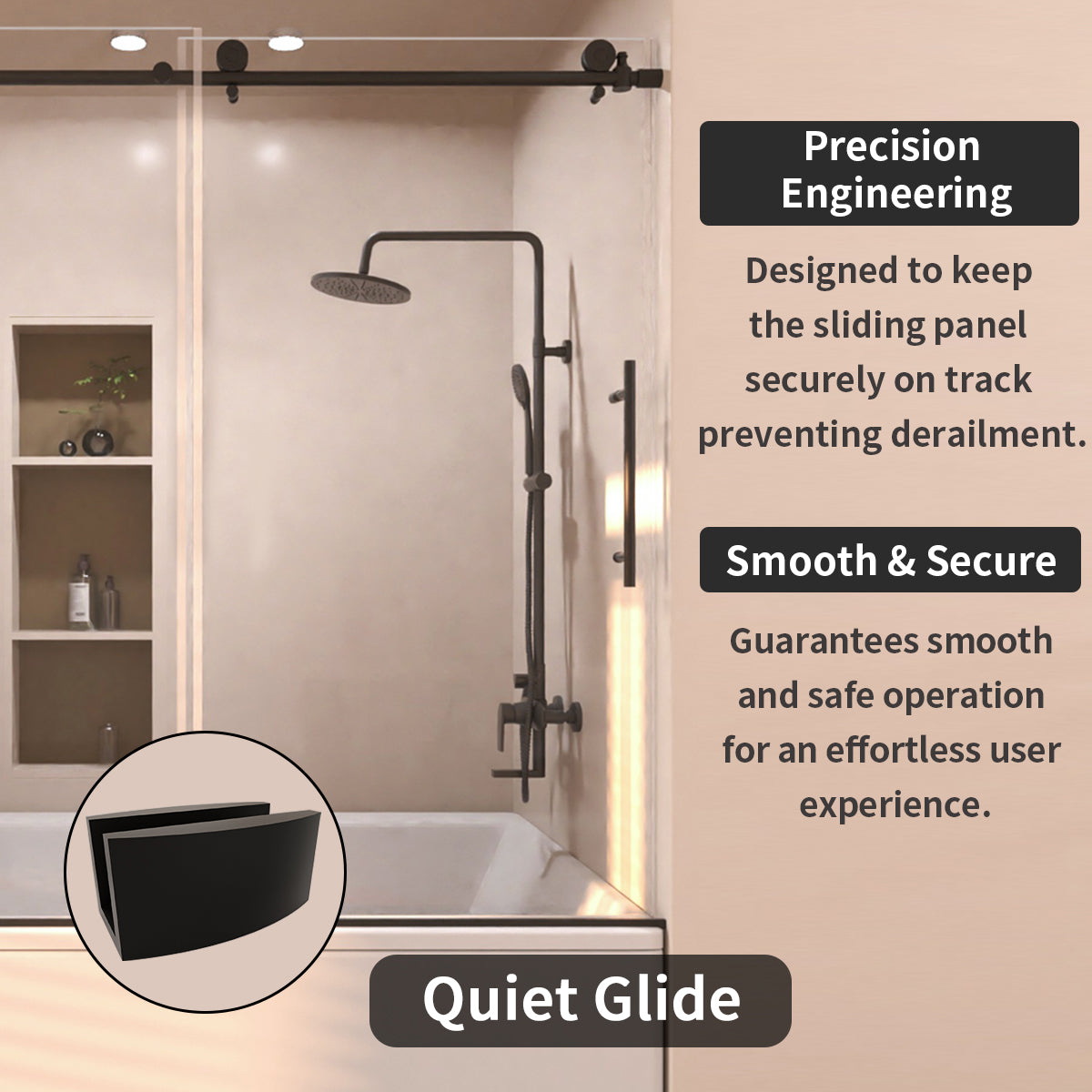 Eon 60 in. W x 60 in. H Sliding Semi-Frameless Tub Door with Clear Glass