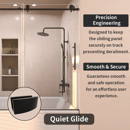 Eon 60 in. W x 60 in. H Sliding Semi-Frameless Tub Door with Clear Glass