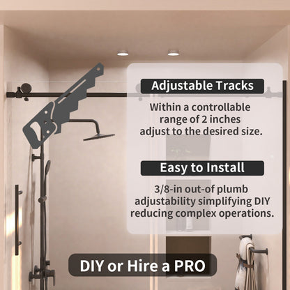 Eon 60 in. W x 60 in. H Sliding Semi-Frameless Tub Door with Clear Glass